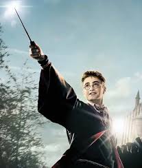 Harry Potter raising his wand