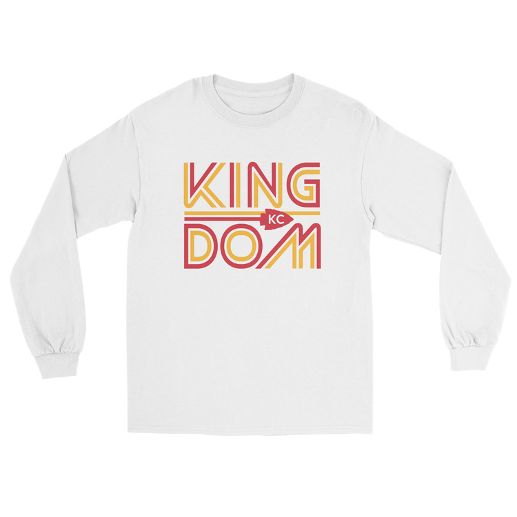 White long sleeve t-shirt with Chiefs Kingdom design