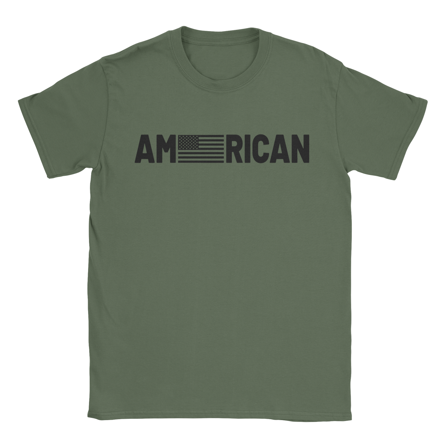 American T-shirt in military green