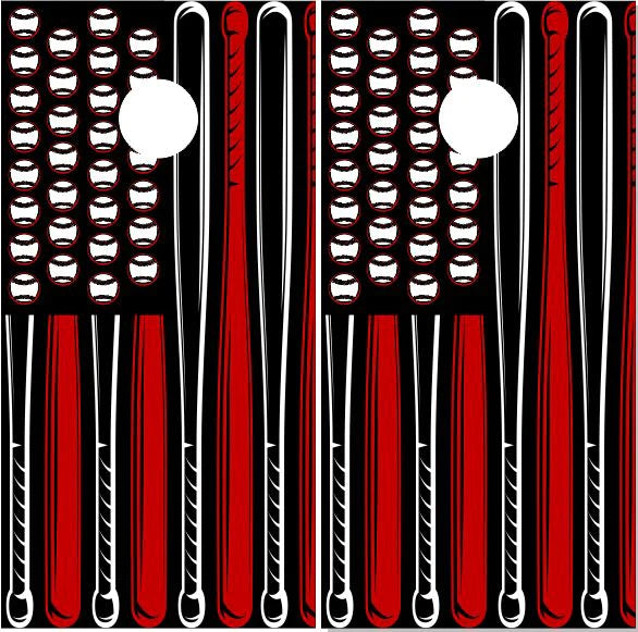 Baseball American Flag Direct Print Cornhole Board Set