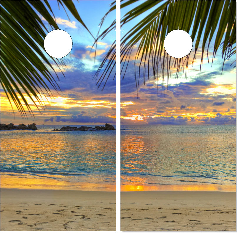 Beach Sunset Direct Print Cornhole Board Set