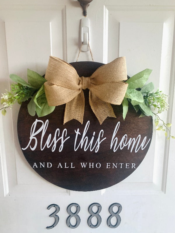 Bless this Home Wooden Door Hanger