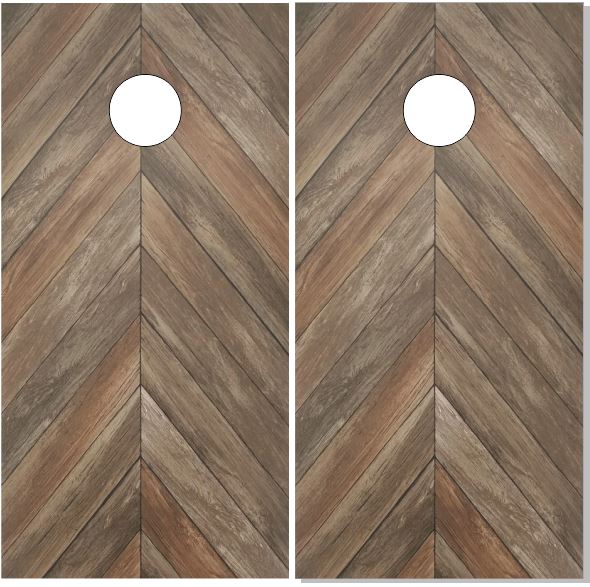 Wooden Chevron Direct Print Cornhole Board Set