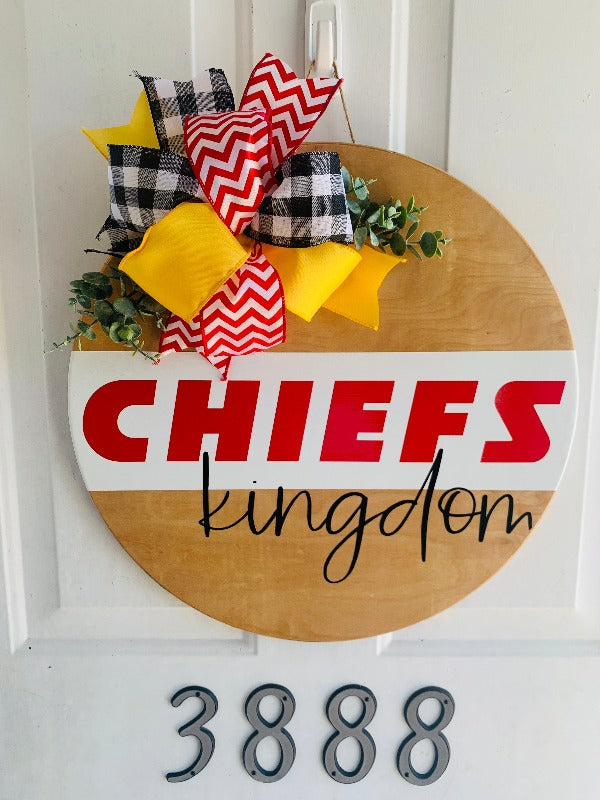 Chiefs Kingdom Wooden Door Hanger
