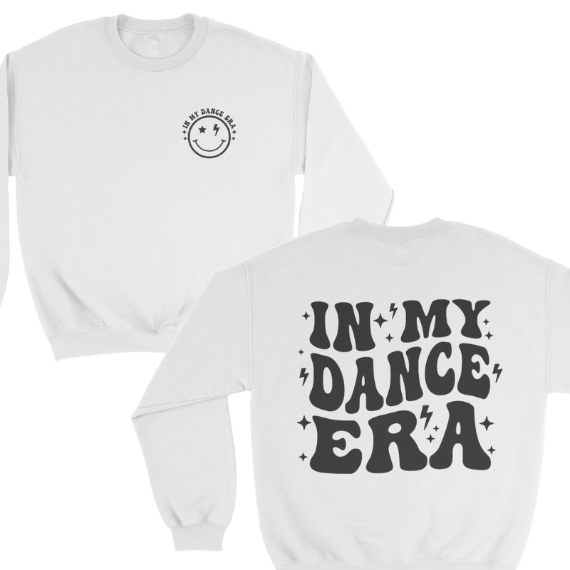 In My Dance Era Crewneck Sweatshirt in White