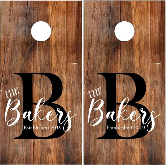 Aged Family Name Direct Print Cornhole Board Set