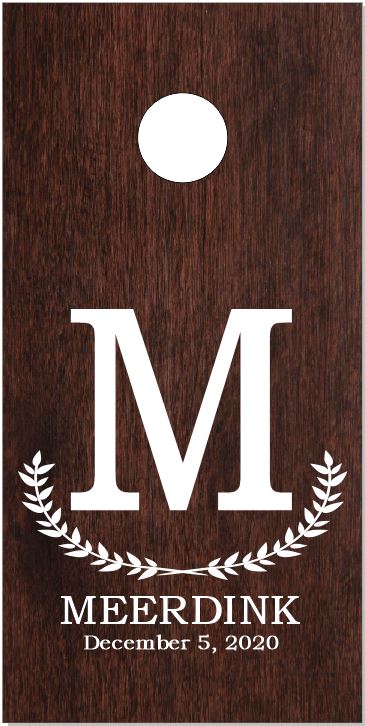 Dark Wood Family Name Direct Print Cornhole Board Set
