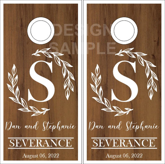 Floral Family Name Direct Print Cornhole Board Set