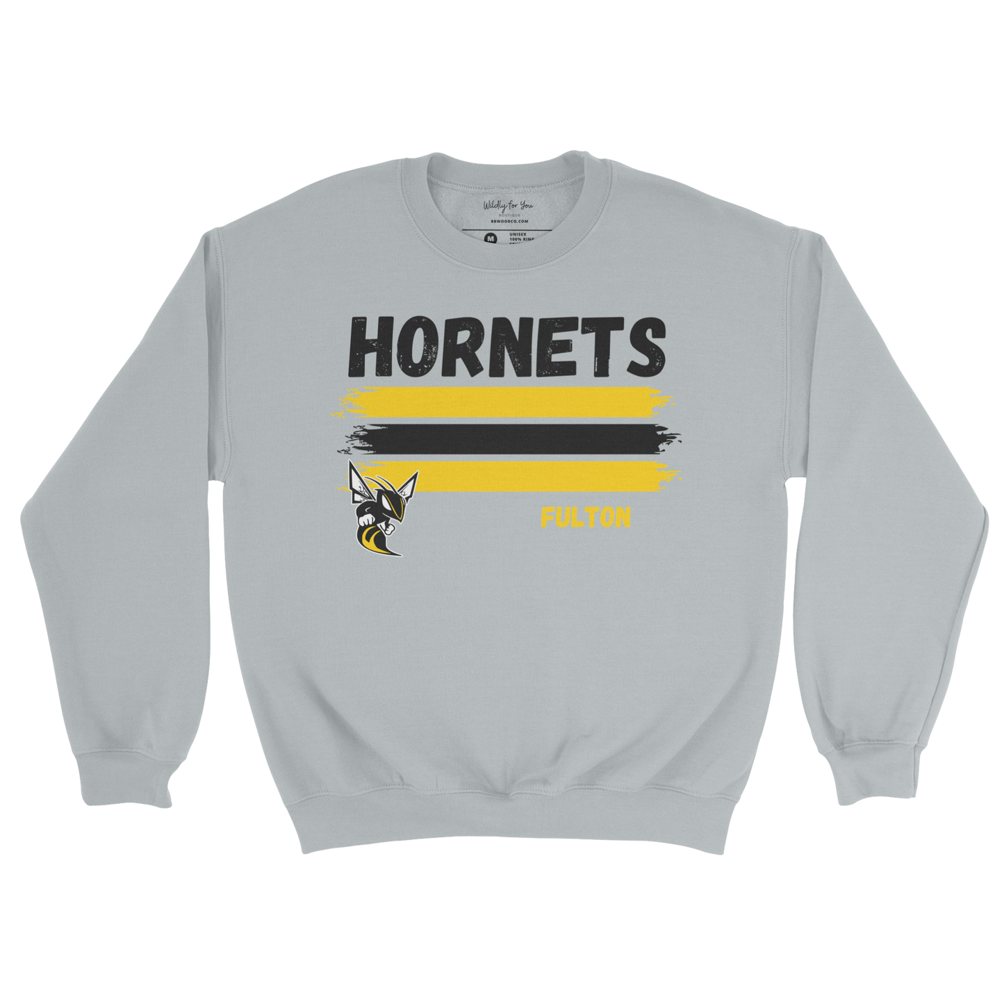 Classic Fulton Hornets Crewneck Sweatshirt in gray