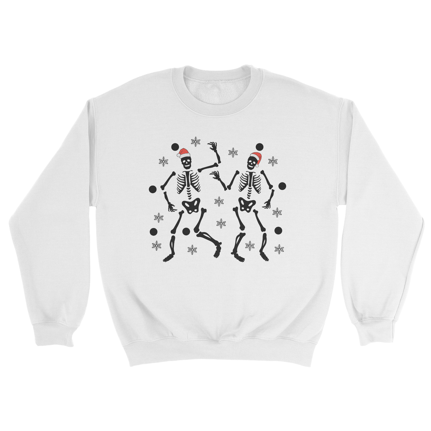 Christmas Skeletons Crewneck Sweatshirt in White