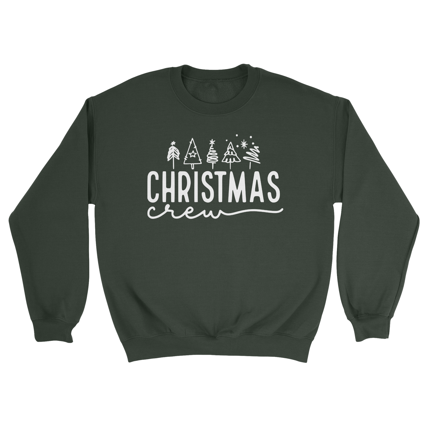 Christmas Crew Crewneck Sweatshirt in Forest Green