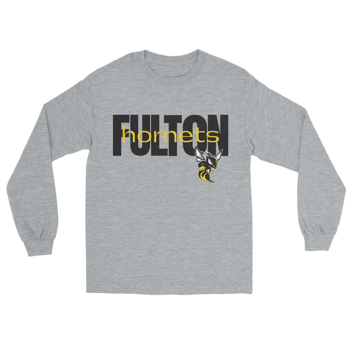 Bold Fulton Hornets Long Sleeve Tee in gray