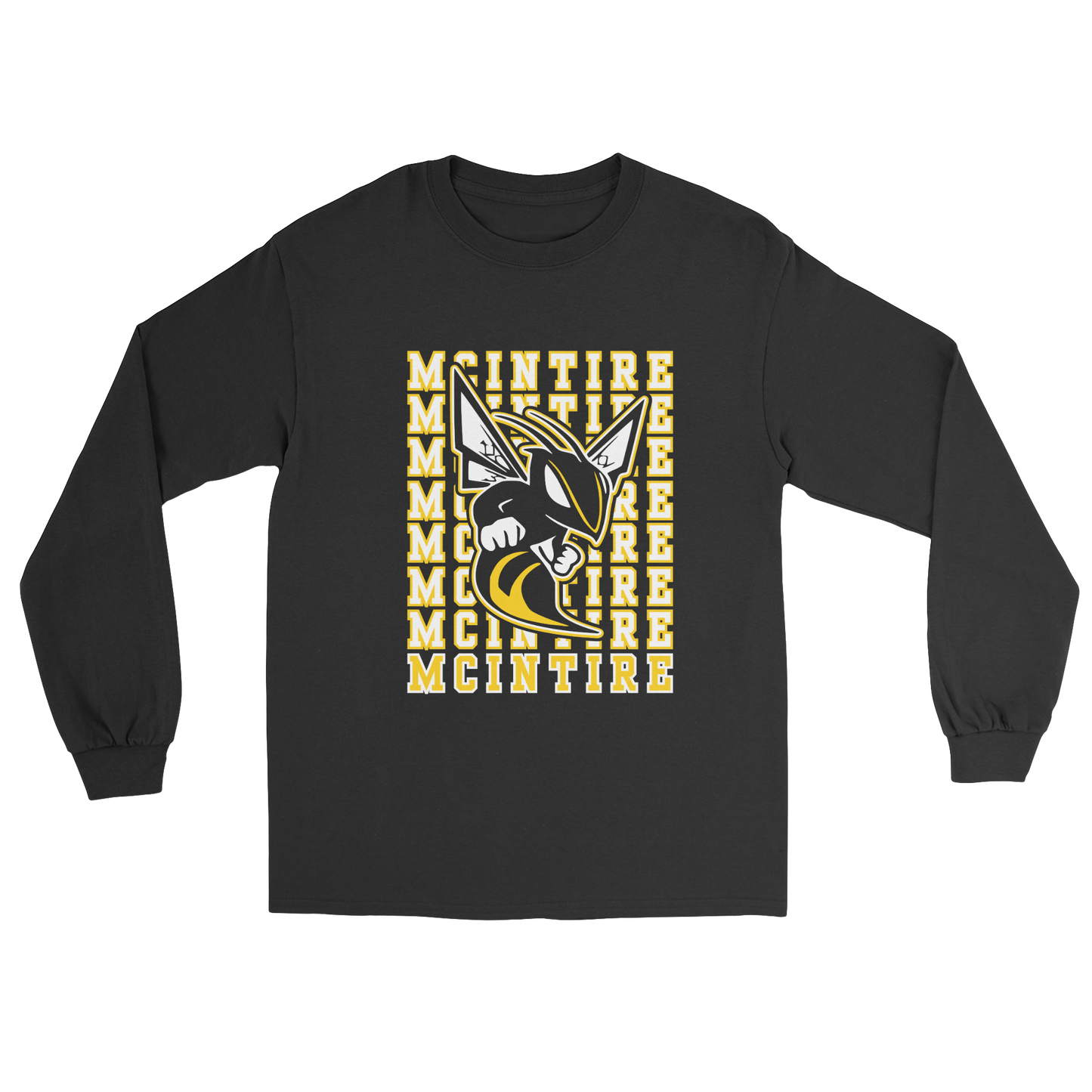 Repeating McIntire Long Sleeve Tee in black
