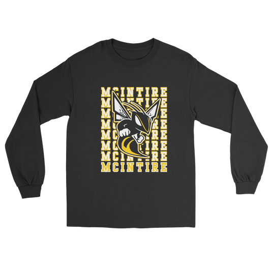 Repeating McIntire Long Sleeve Tee in black