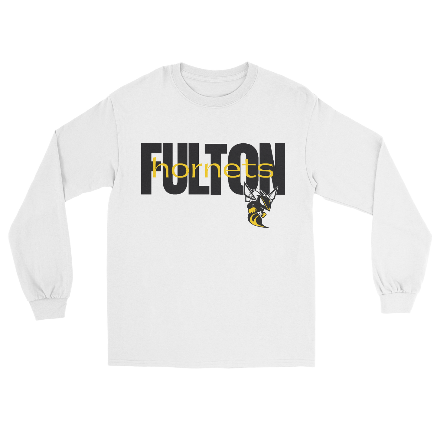 Bold Fulton Hornets Long Sleeve Tee in white