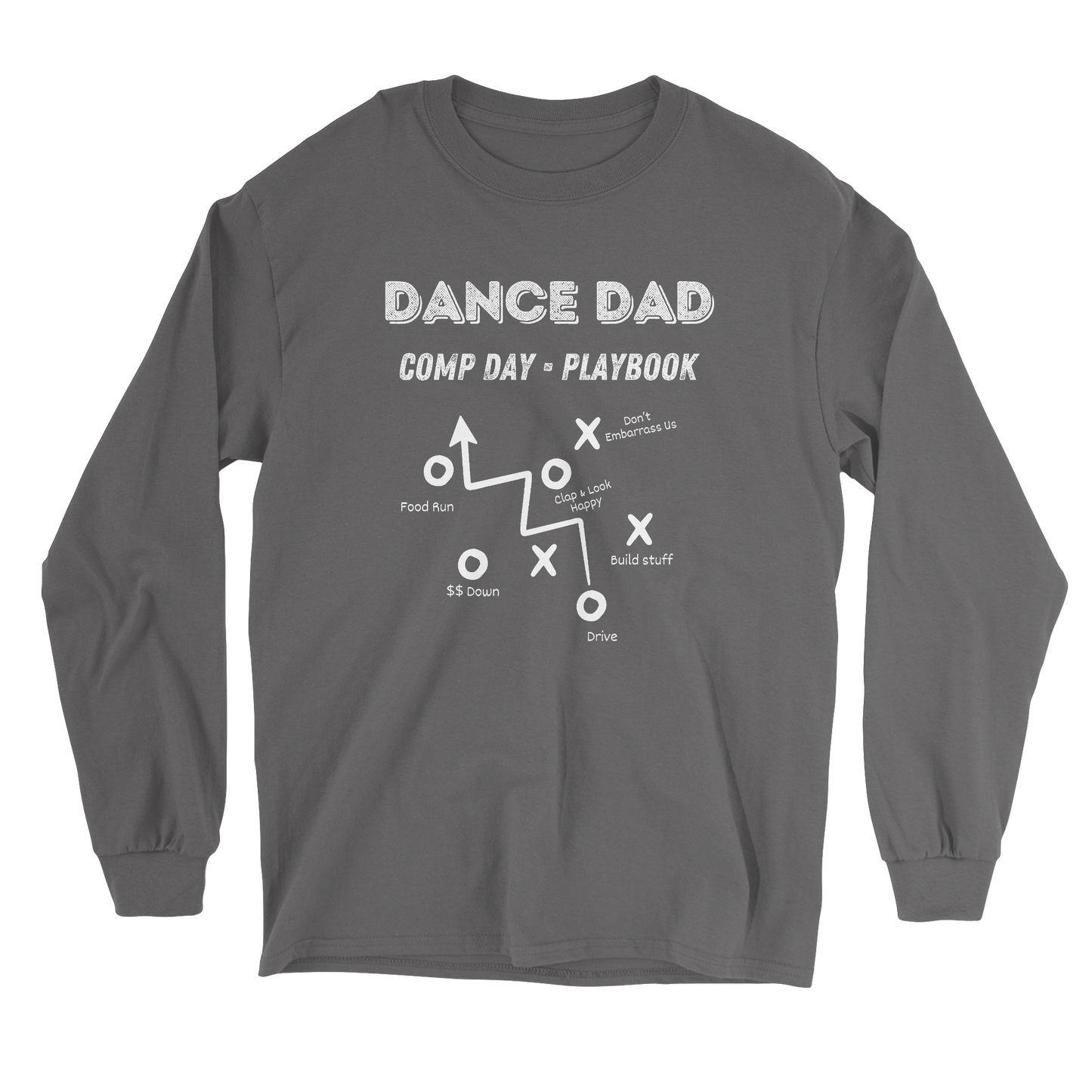 Dance Dad Comp Day long sleeve tee in charcoal