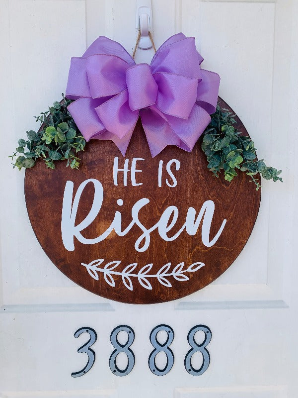 He is Risen Wood Door Hanger