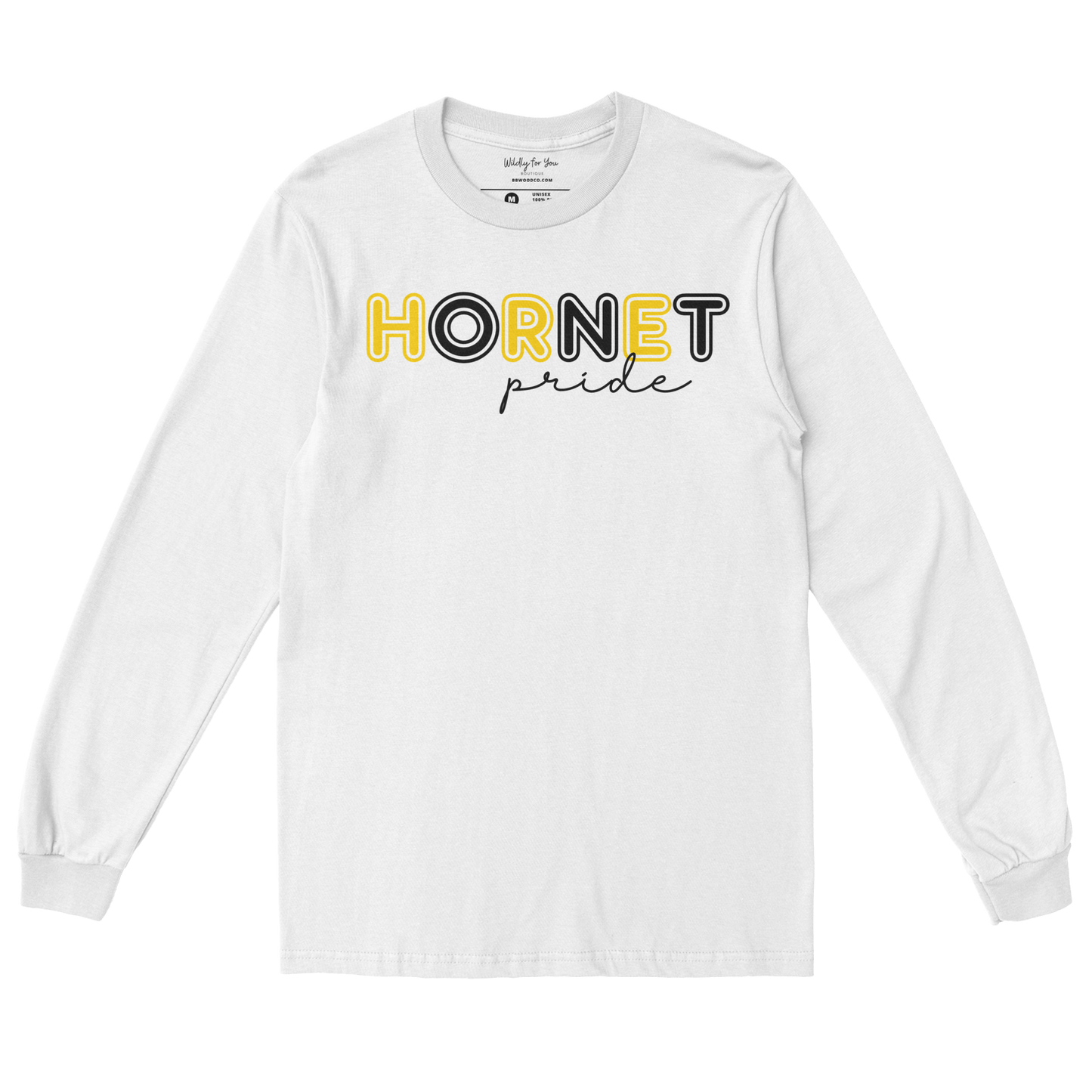 Hornet Pride Long Sleeve Tee in white