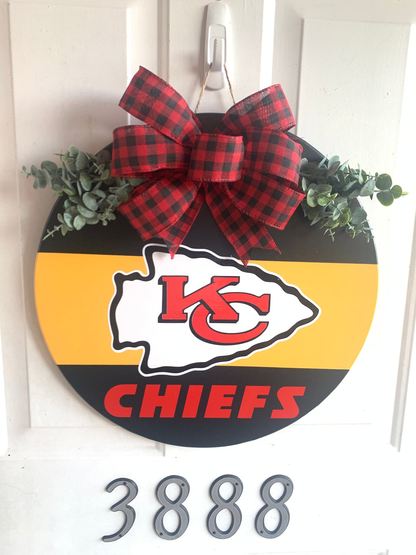 Kansas City Chiefs Wooden Door Hanger