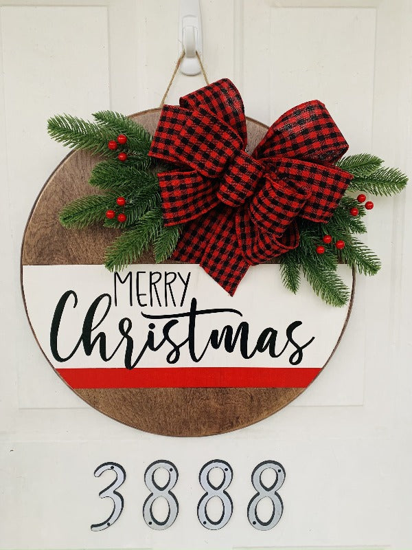 Merry Christmas Wooden Door Hanger