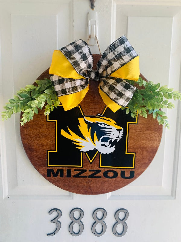 Mizzou Tigers Wooden Door Hanger