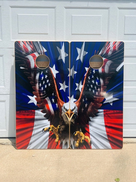 American Bald Eagle Direct Print Cornhole Board Set