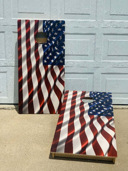 American Flag Direct Print Cornhole Board Set