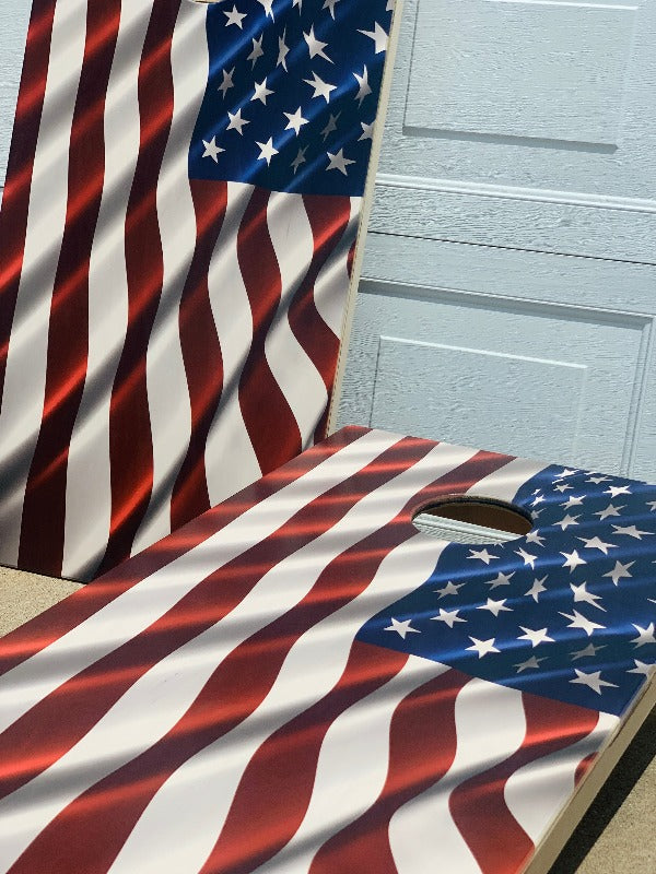 American Flag Direct Print Cornhole Board Set