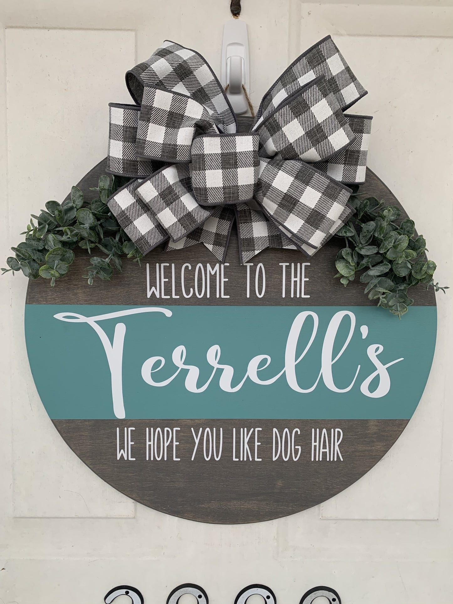 "Welcome to the..." Wooden Door Hanger