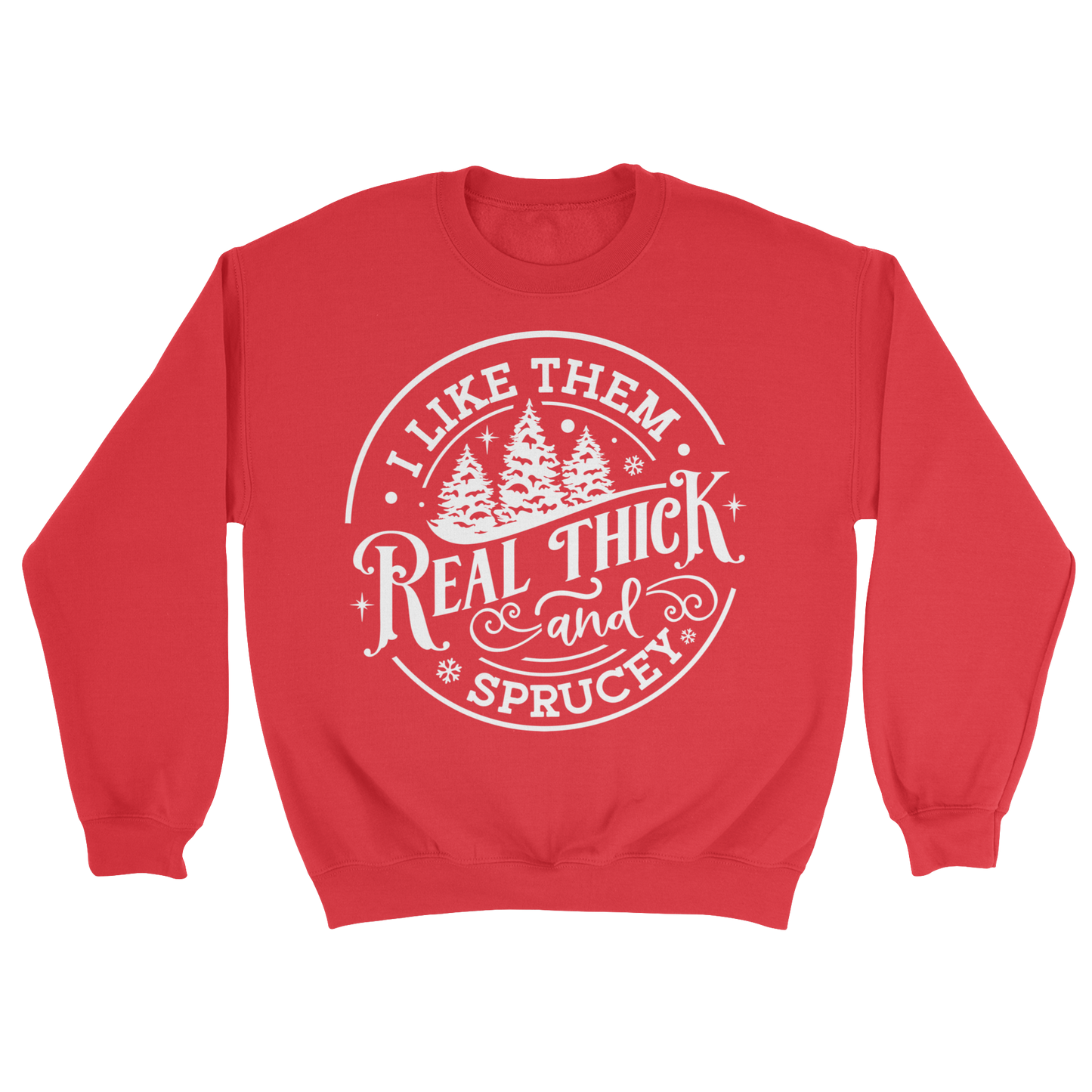 Real Thick and Sprucey Crewneck Sweatshirt in Red