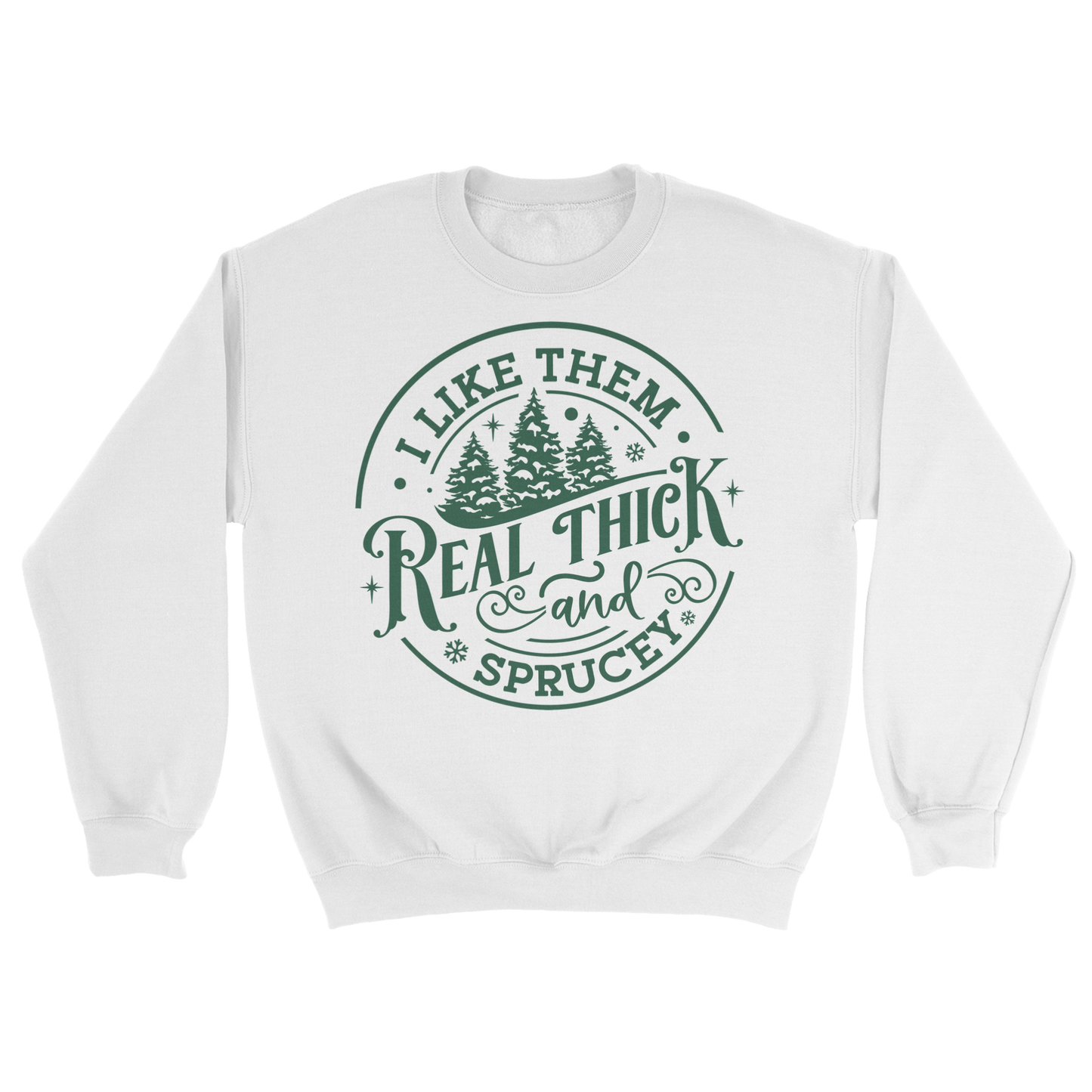 Real Thick and Sprucey Crewneck Sweatshirt in White