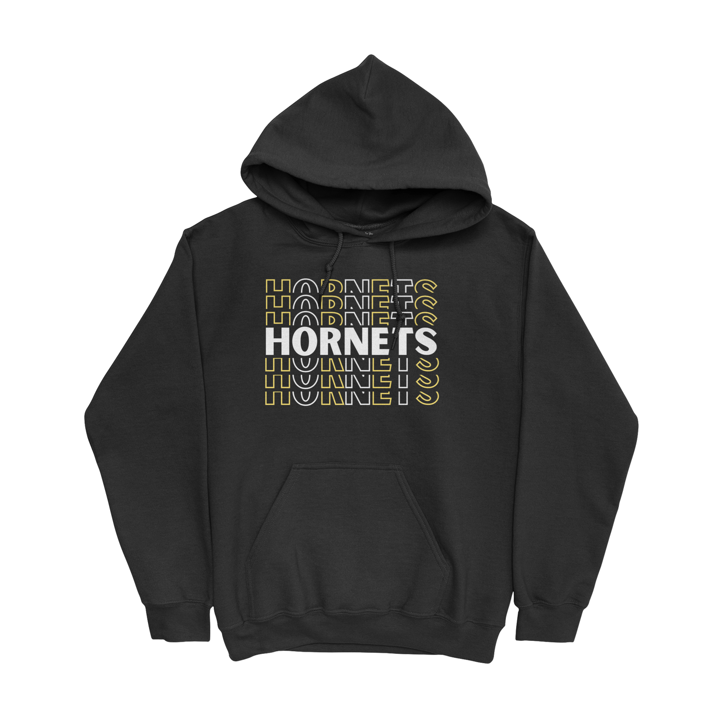 Repeating Hornets Hooded Sweatshirt in black