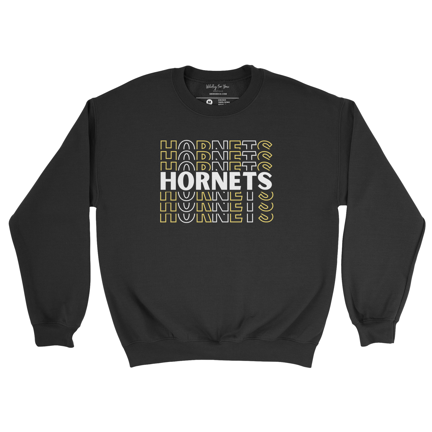 Repeating Hornets Crewneck Sweatshirt in black