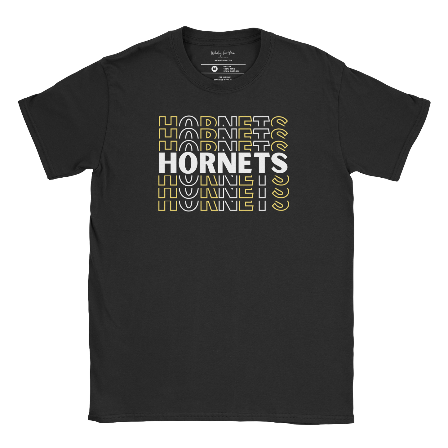 Repeating Hornets T-Shirt in black
