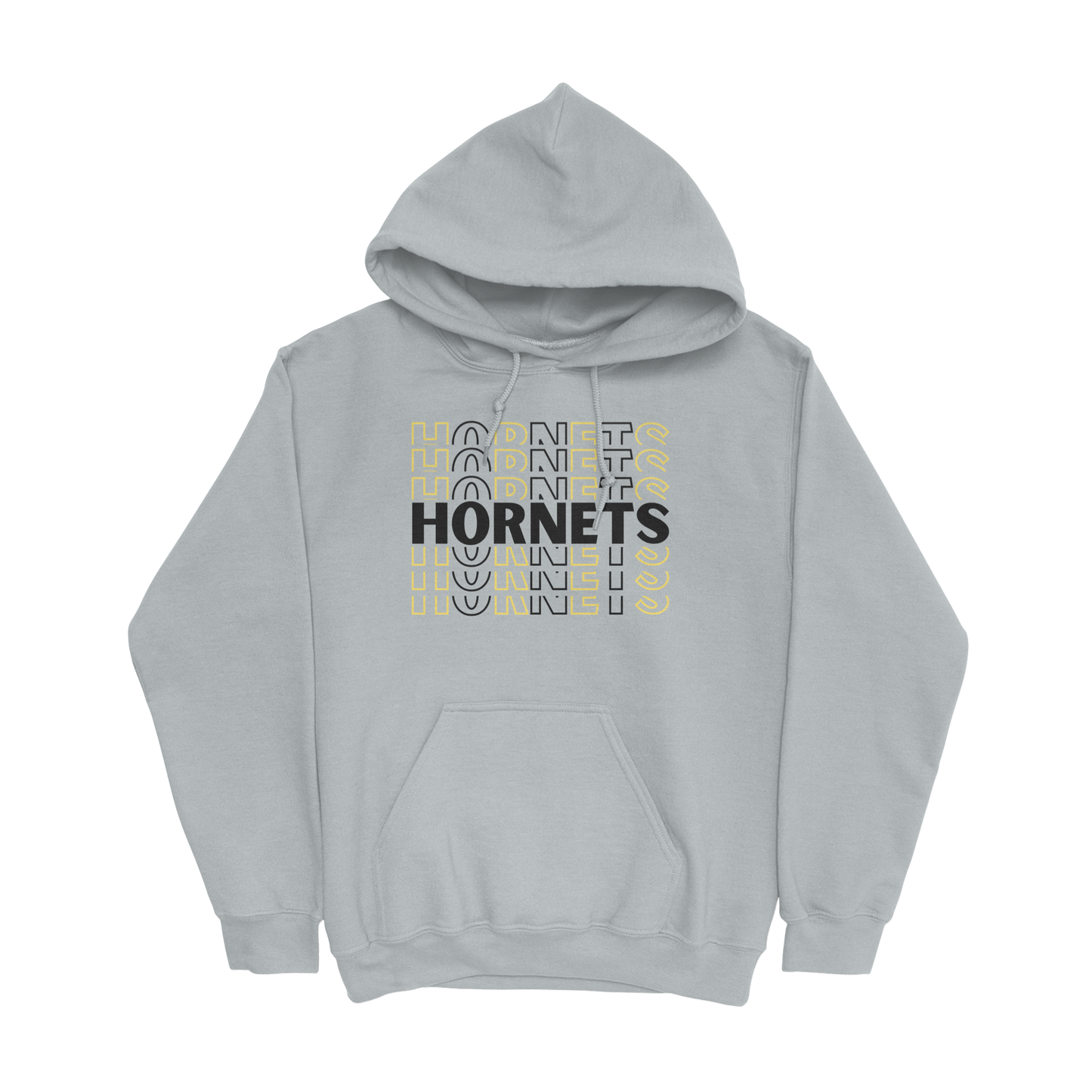 Repeating Hornets Hooded Sweatshirt in gray