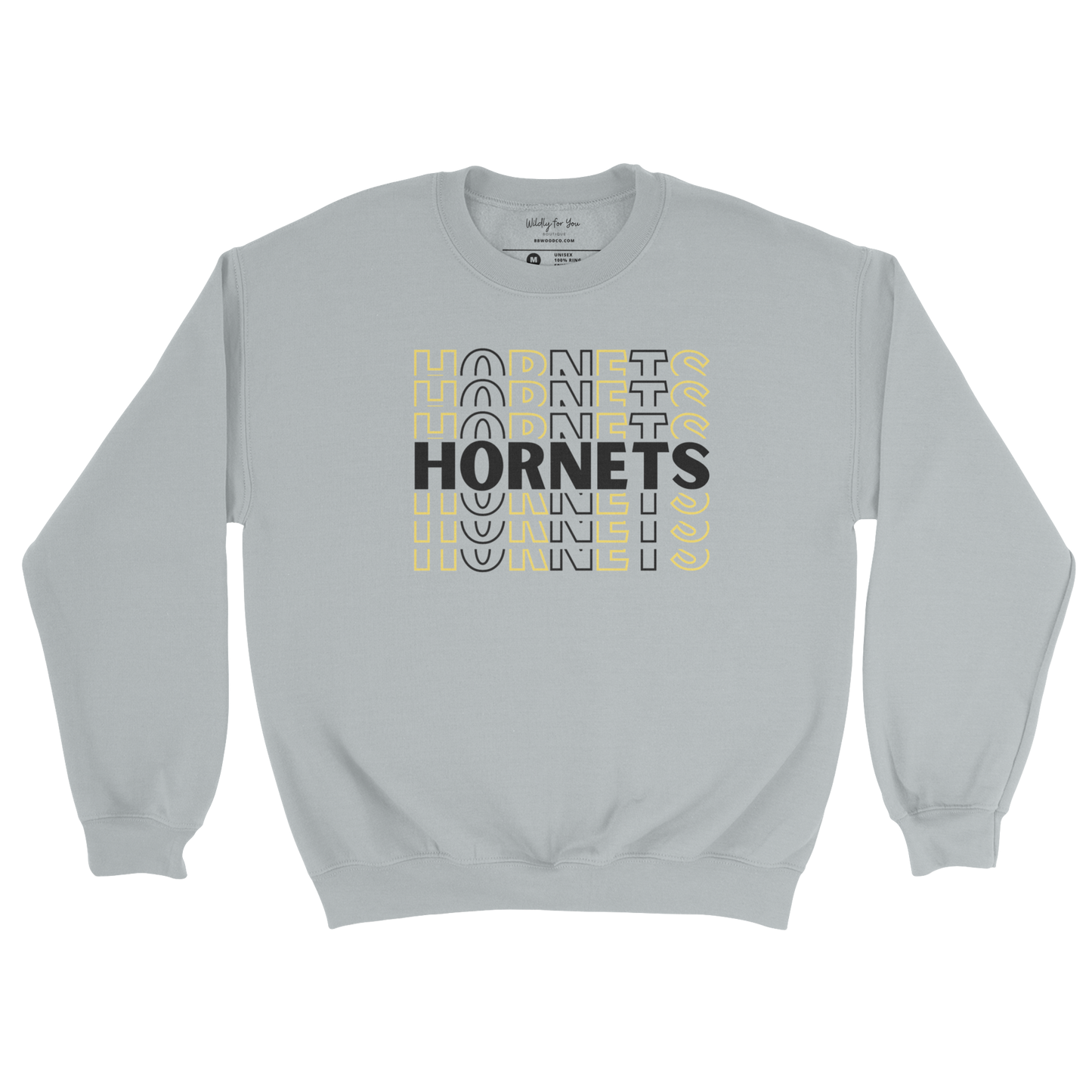 Repeating Hornets Crewneck Sweatshirt in gray