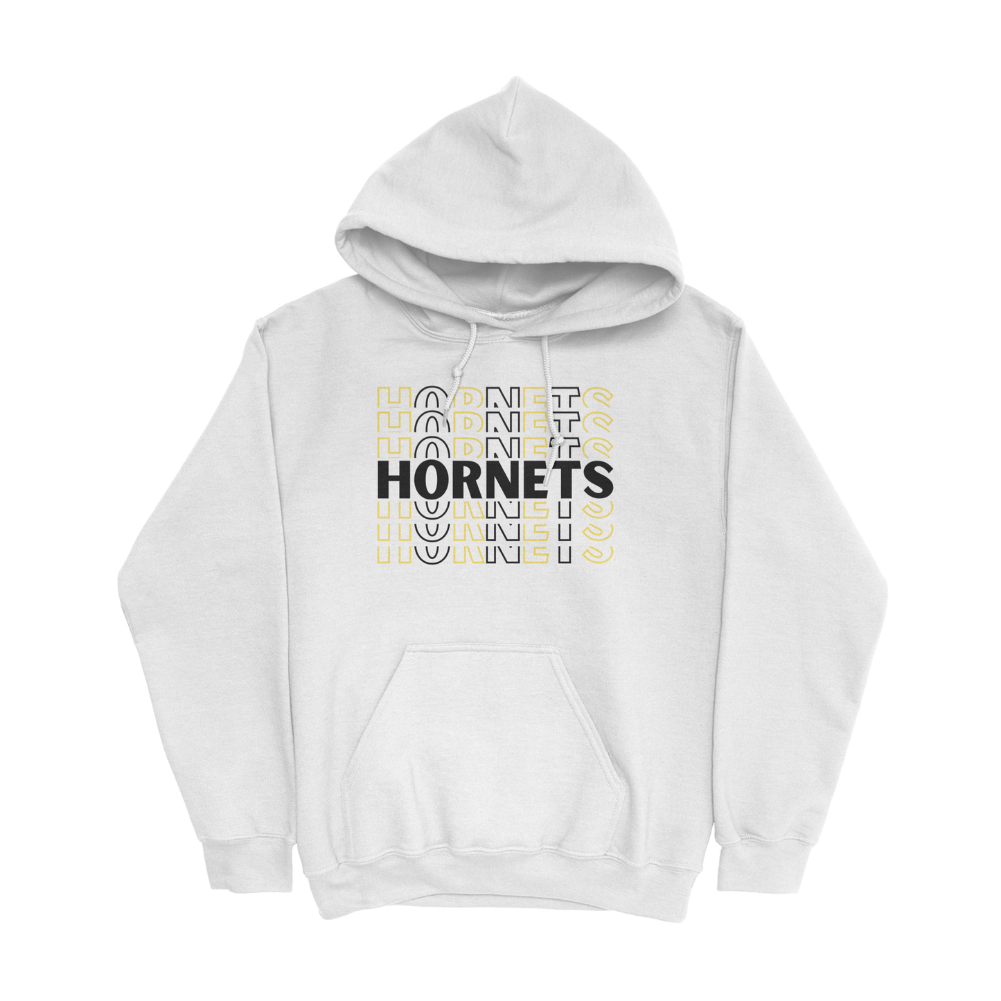 Repeating Hornets Hooded Sweatshirt in white