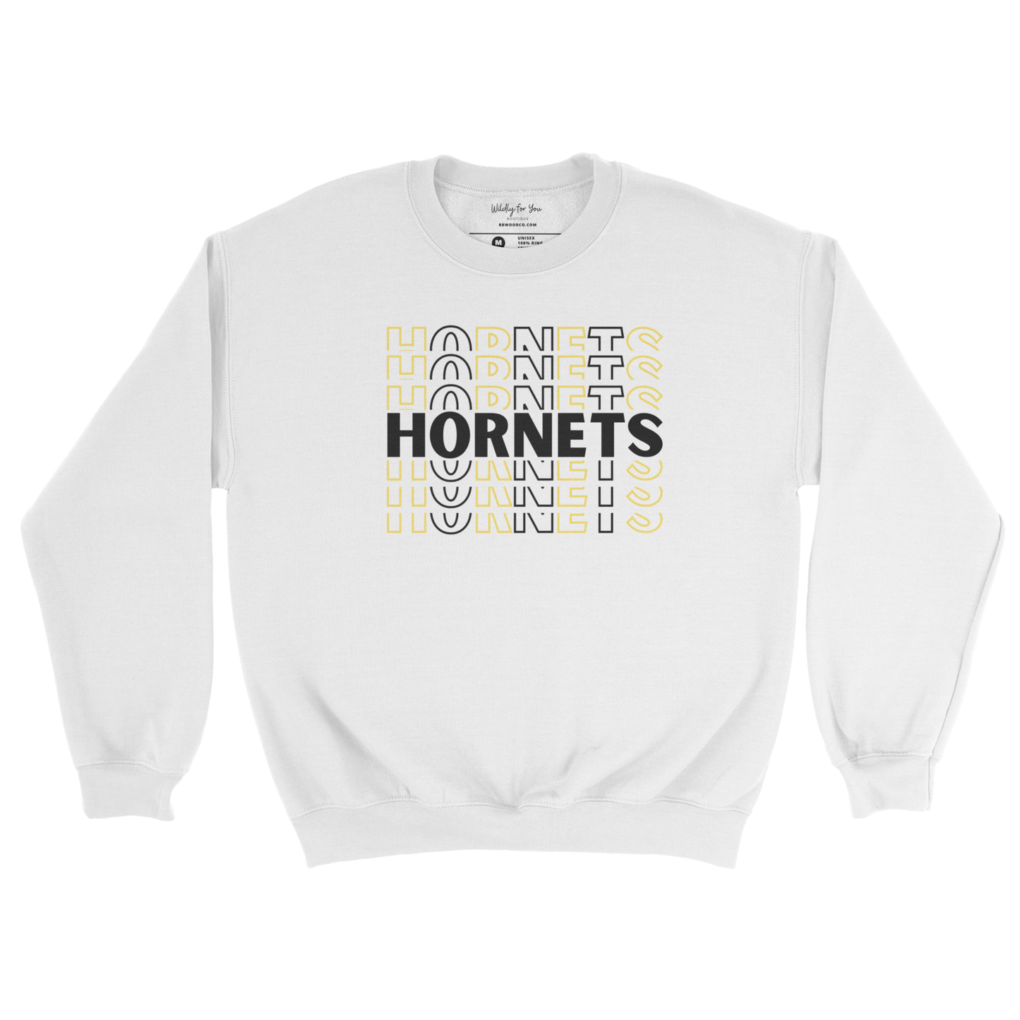 Repeating Hornets Crewneck Sweatshirt in white
