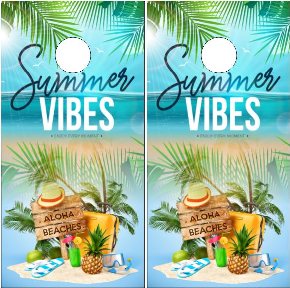 Summer Vibes Direct Print Cornhole Board Set