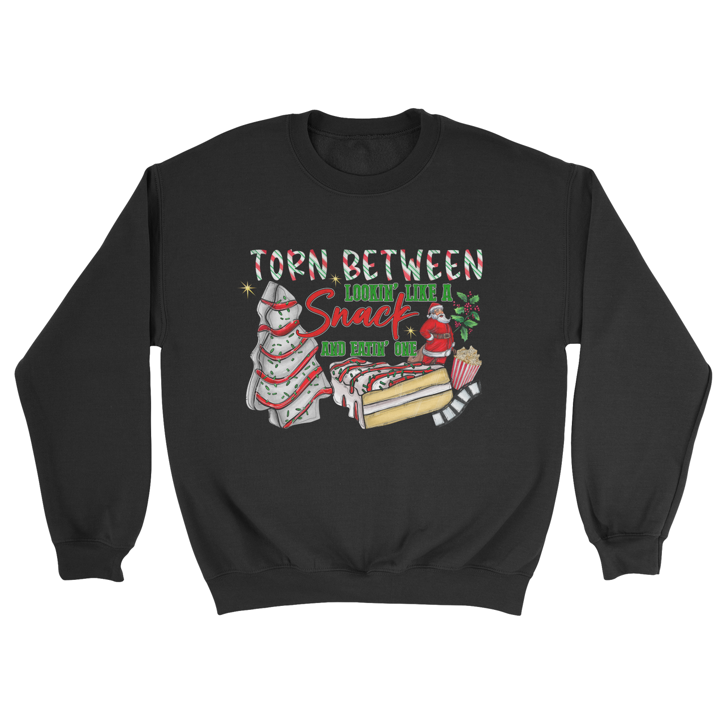 Lookin' like a snack crewneck sweatshirt in black