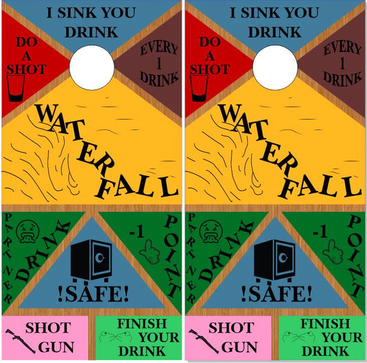Waterfall Drinking Game Direct Print Cornhole Board Set