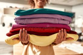 Stack of folded sweatshirts