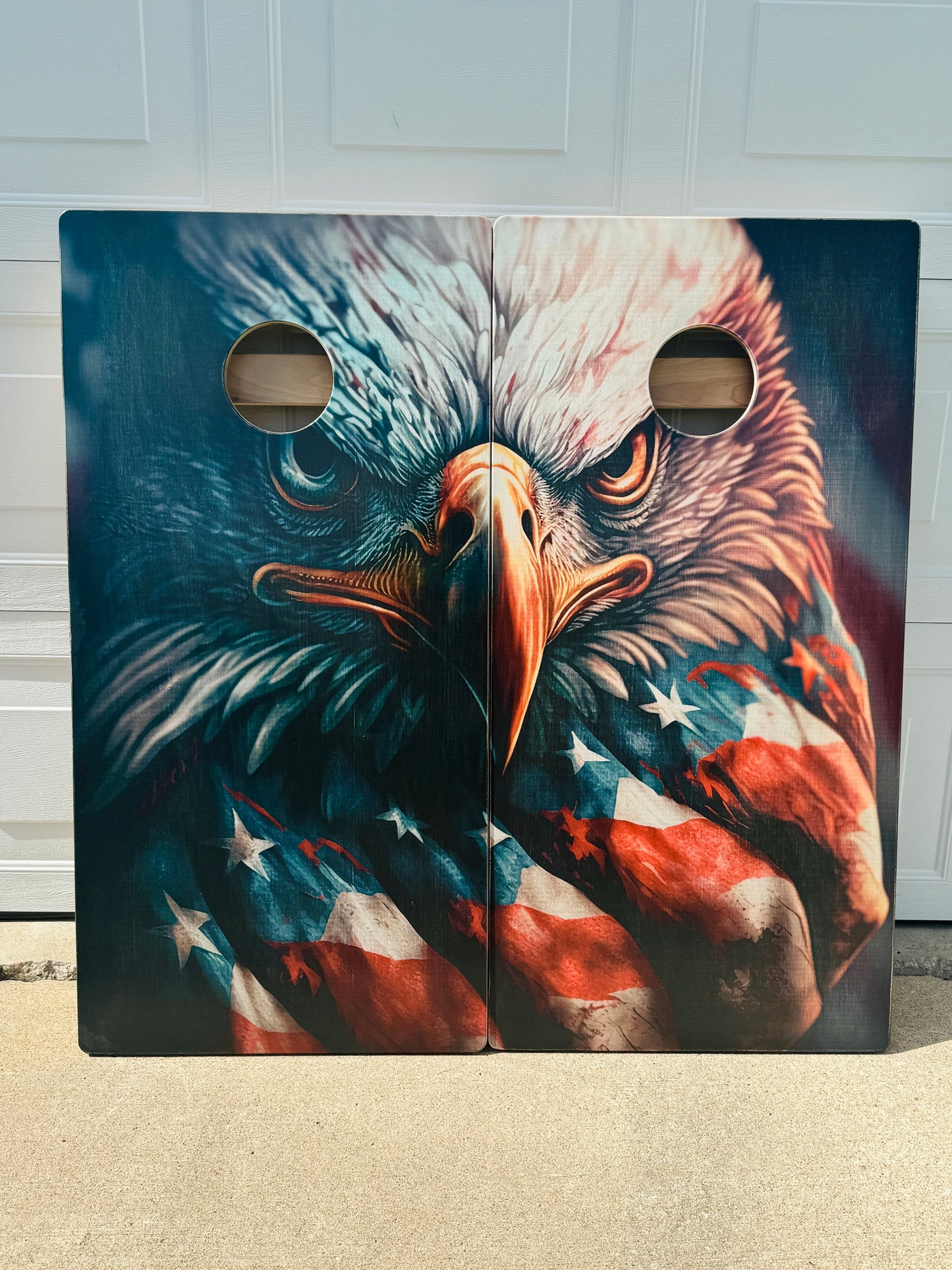 Patriotic Eagle Direct Print Cornhole Board Set