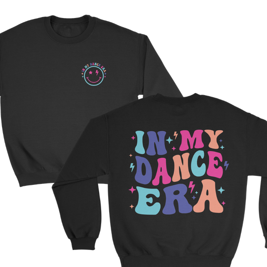 In My Dance Era Crewneck Sweatshirt in Black Multi Colored 