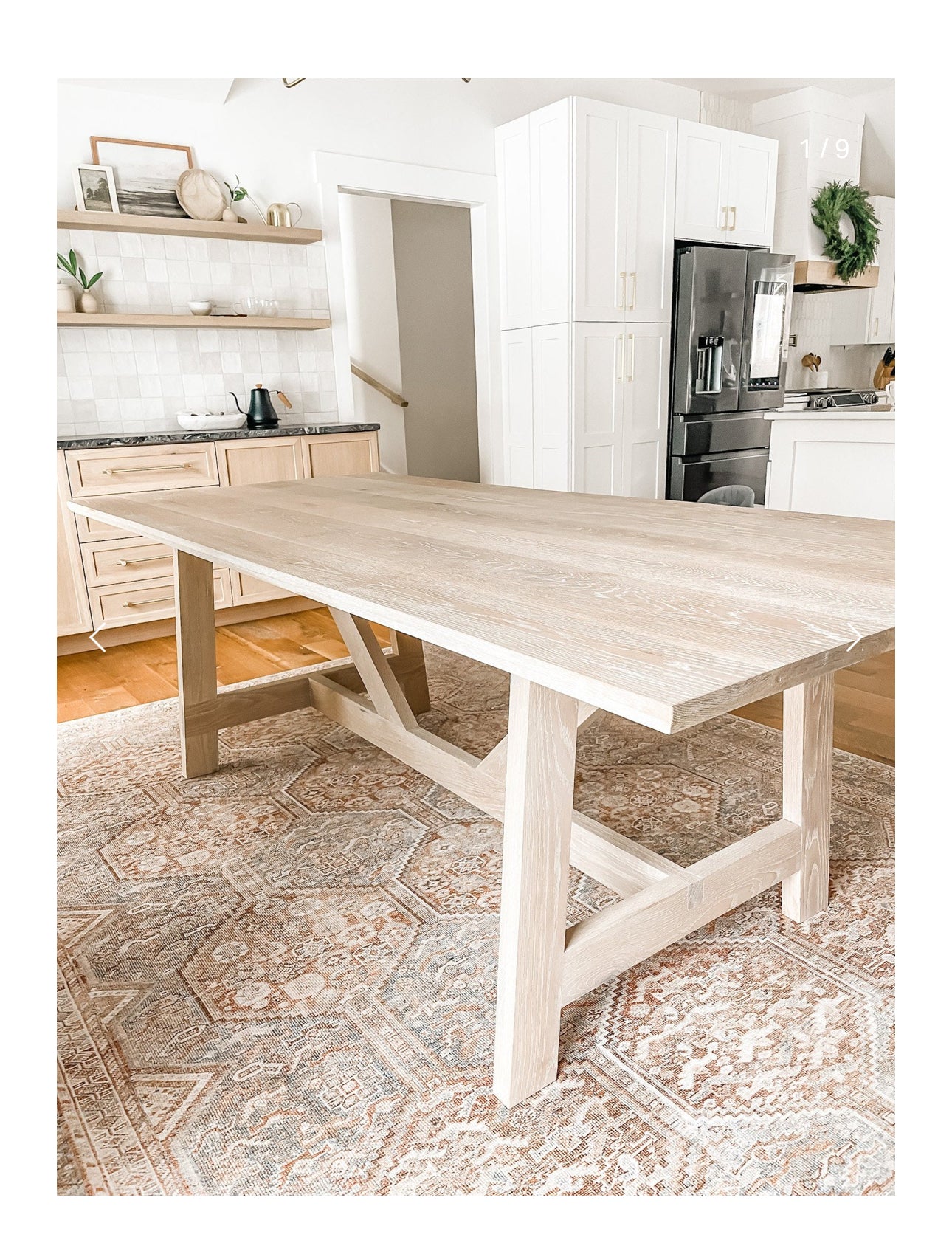 Modern White Oak Dining Table