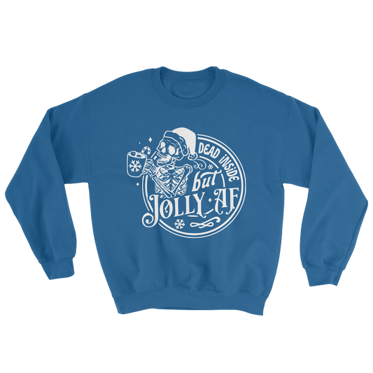 Dead Inside but Jolly AF Crewneck Sweatshirt in Royal