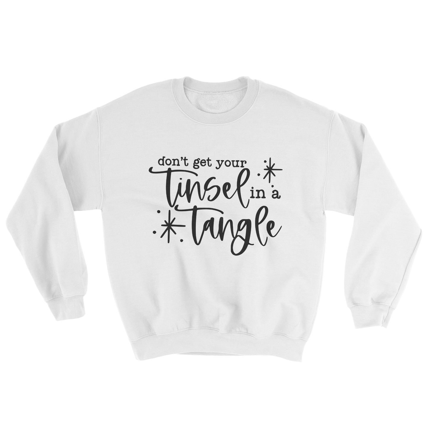 Tinsel in a Tangle Crewneck Sweatshirt in White