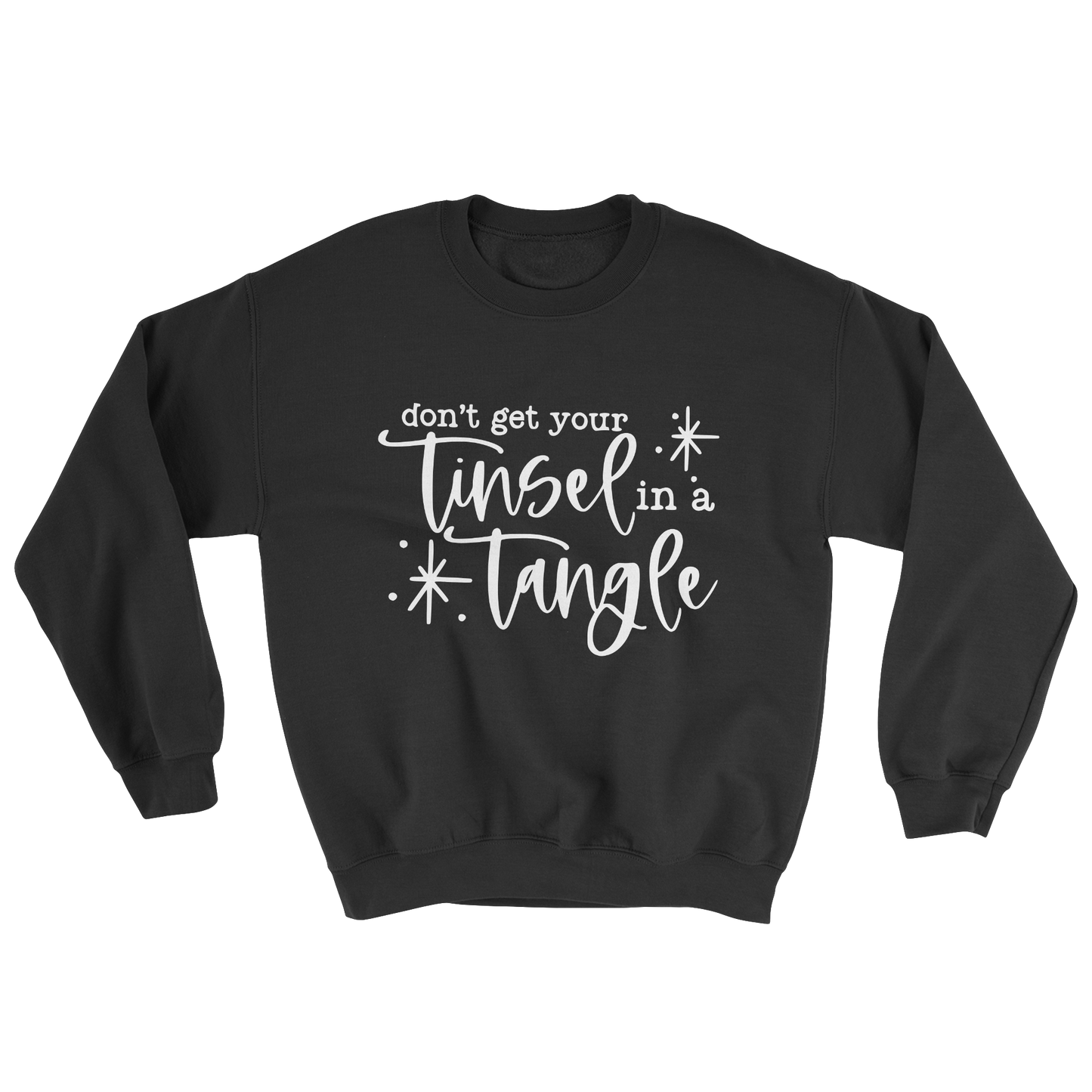 Tinsel in a Tangle Crewneck Sweatshirt in Black