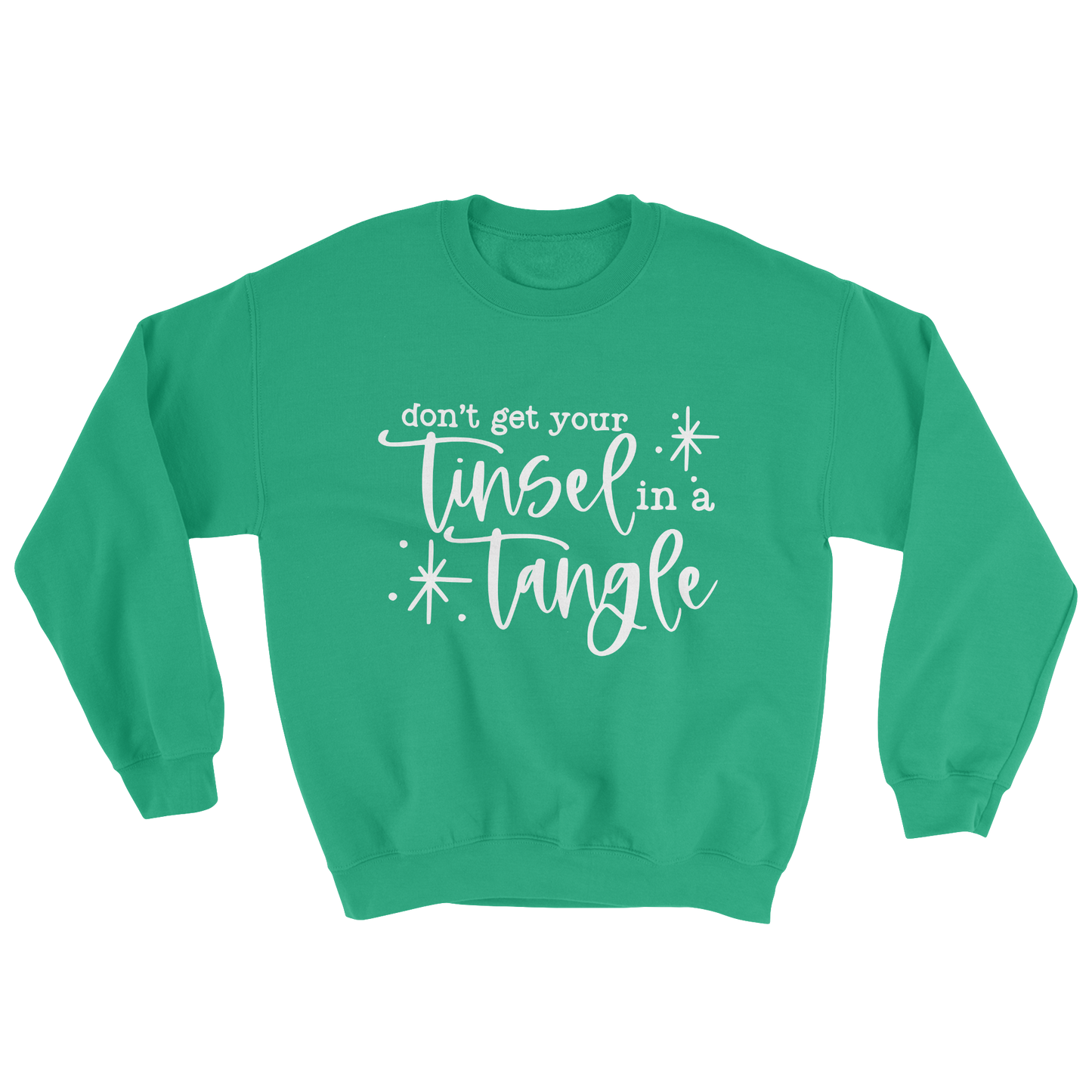 Tinsel in a Tangle Crewneck Sweatshirt in Irish Green