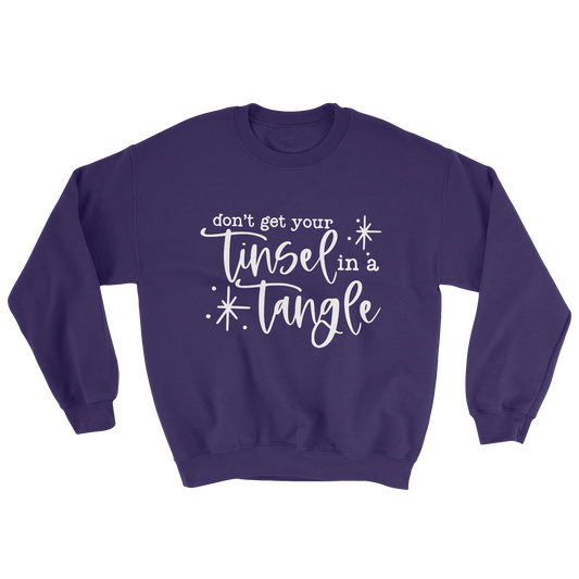 Tinsel in a Tangle Crewneck Sweatshirt in Purple 